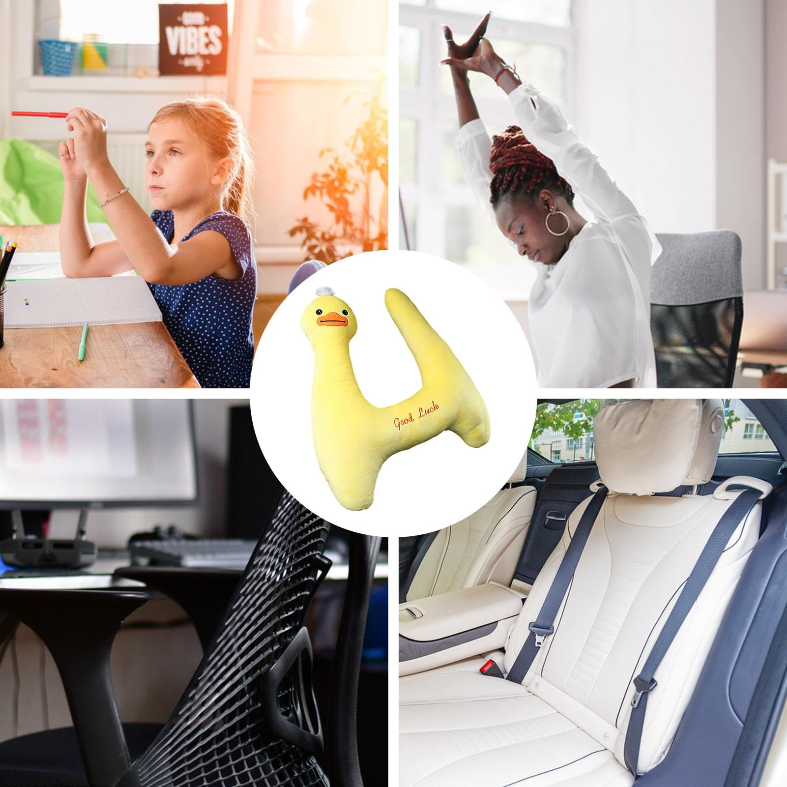 Poggiatesta per seggiolini auto per bambini – Cuscino da viaggio a forma | di H per aeroplani, simpatico unicorno rosa | Morbido cuscino per bambini, lavabile in lavatrice per bambini, comfort, viaggi