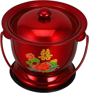 Orinal De Acero Inoxidable Para Adultos y Ancianos Bote De Orina Portátil Para Mujeres Hombres y Embarazadas Uso Casa y Junto La Cama Color Vino Incluye Tapa y Base Antideslizante
