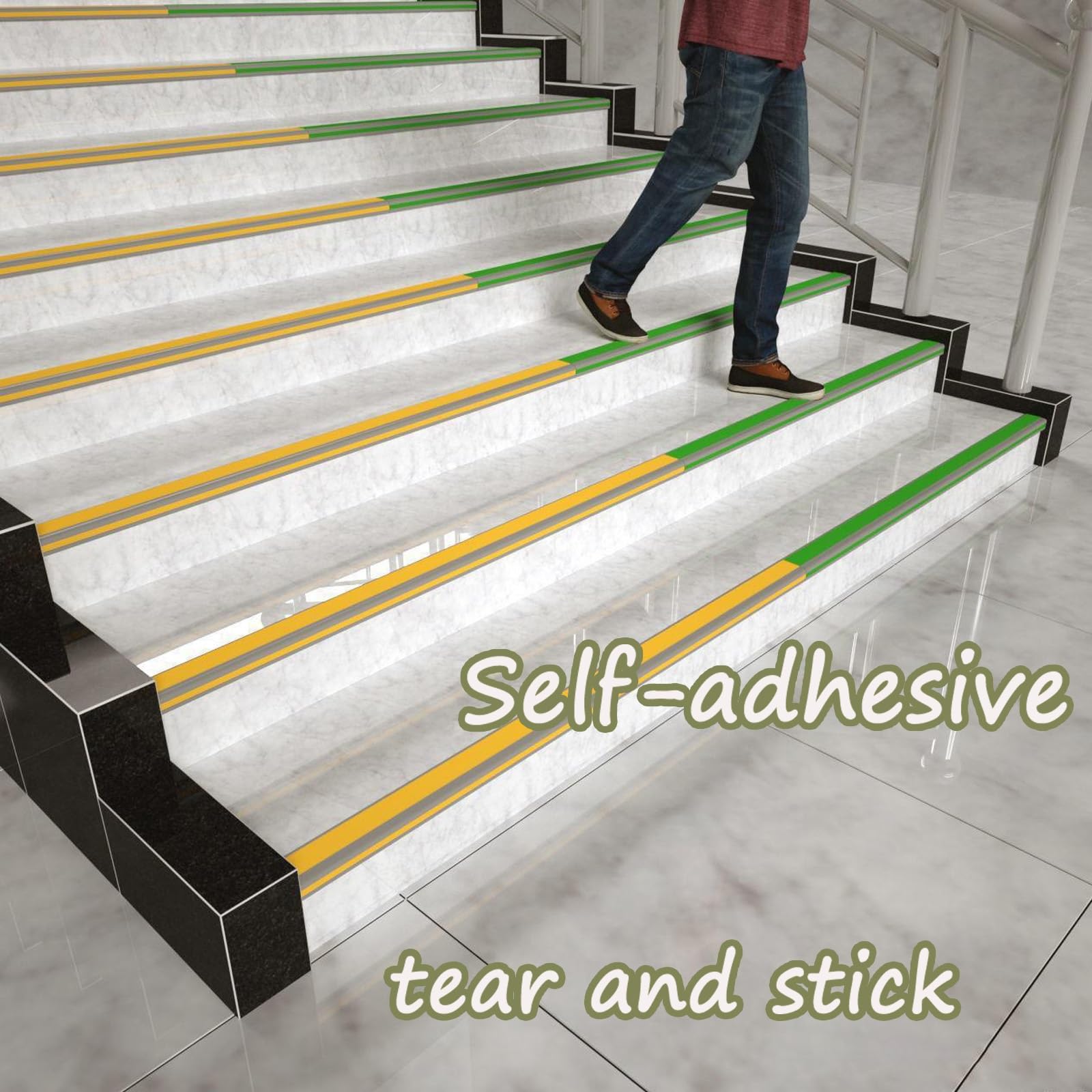 Perfil De PVC Autoadhesivo De Borde para Escaleras en Forma De L, Tiras Antideslizantes para Peldaños, Tiras Antideslizantes Autoadhesivas, Adhesivo Y Antideslizante, Adecuado para Escaleras ( Color :