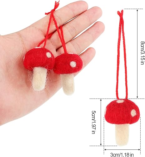 Miniatura 3 de Decoraciones de hongos de fieltro de Navidad, adorno colgante de Navidad, adorno para árbol de Navidad, decoración para bodas y vacaciones (24