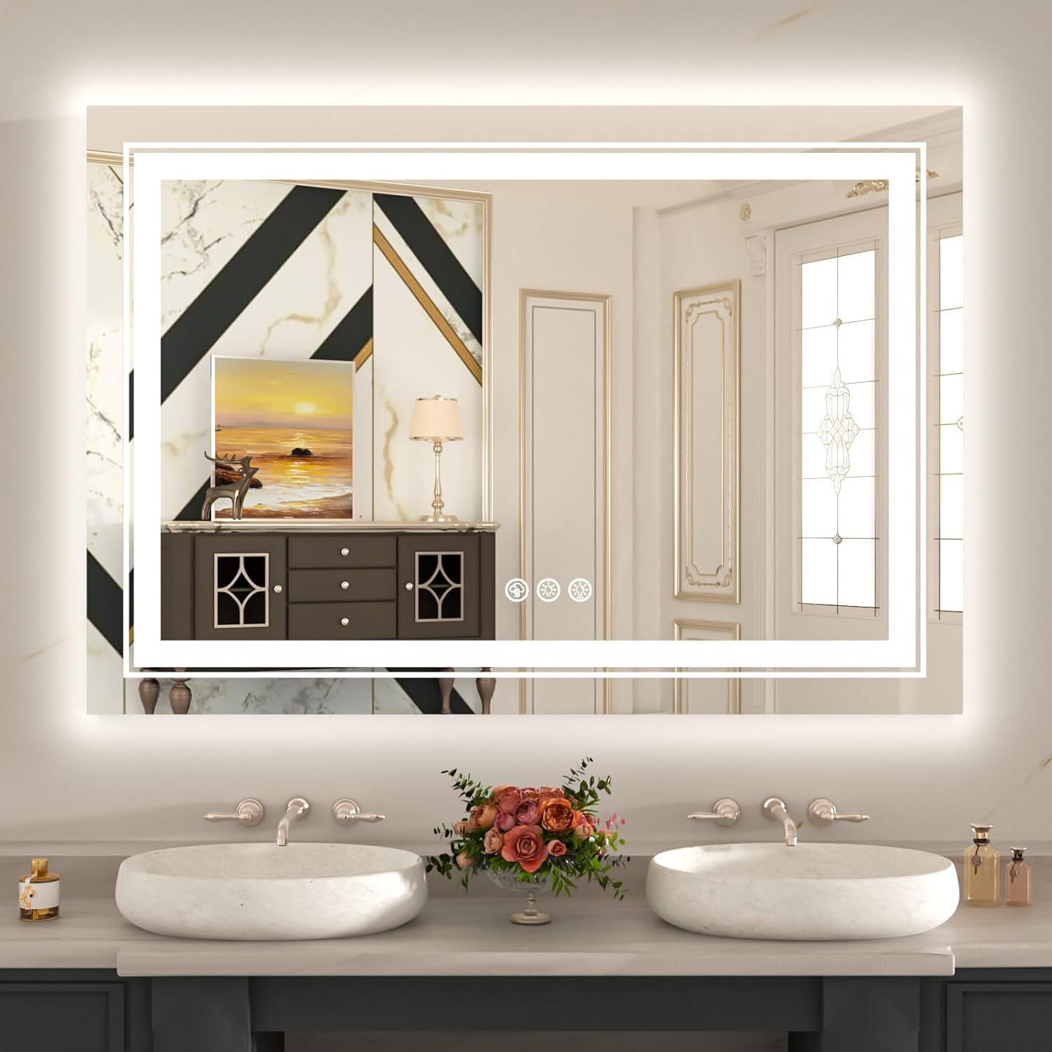 Amazon.com: WTTY LED Bathroom Mirror 40"x28" with RGB Backlit and Front ...