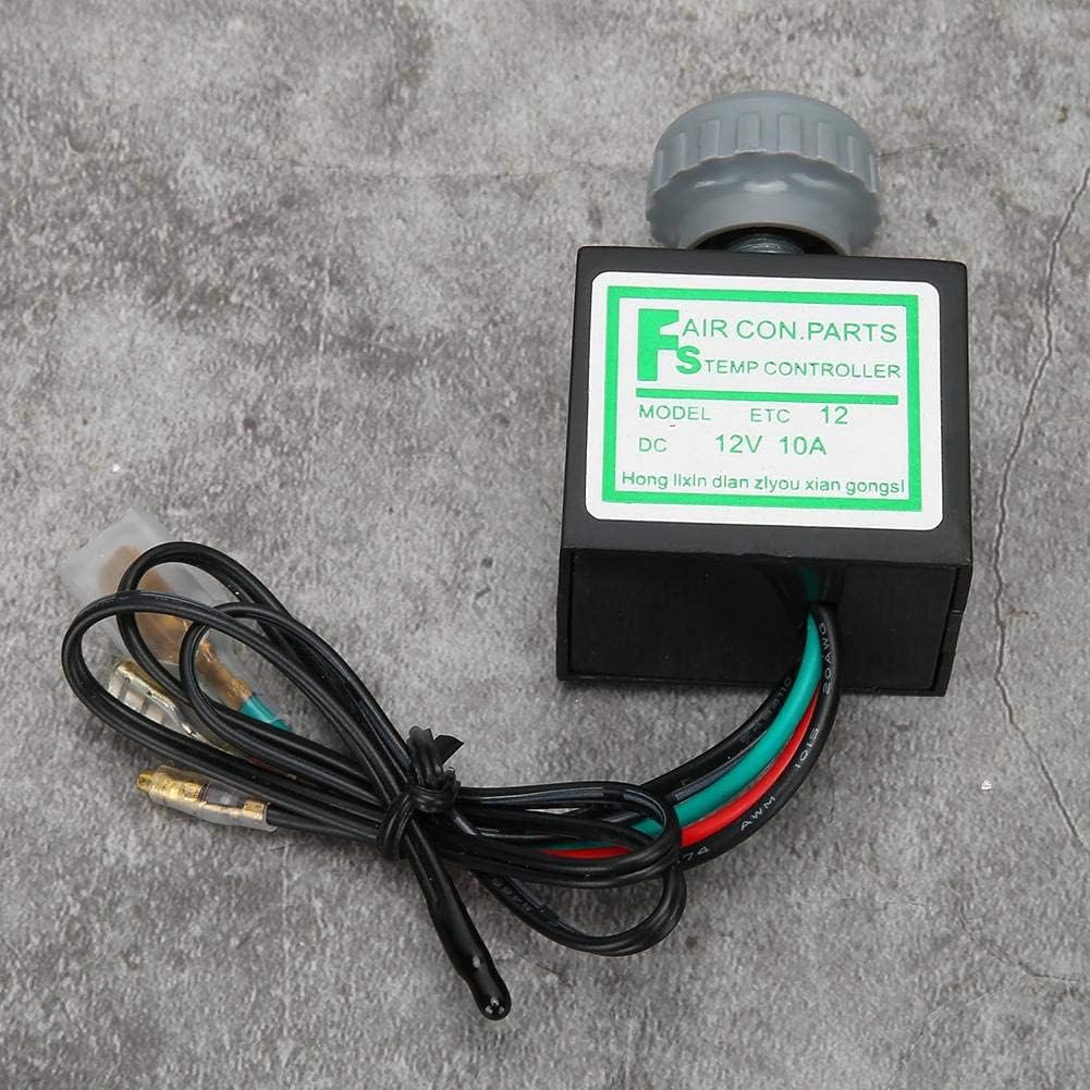 Interruptor de temperatura del aire acondicionado, aire acondicionado del coche 10A Interruptor electr¨®nico del termostato Control de temperatura Accesorio autom¨¢tico(12V)