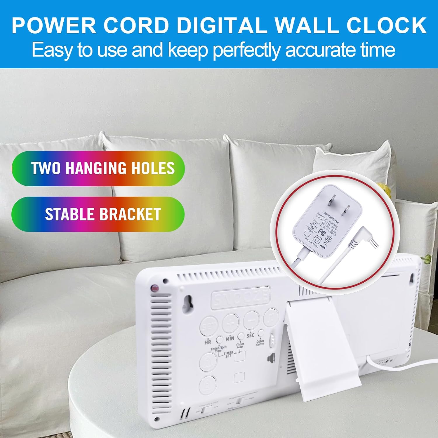 Digital LED Wall Clock with Remote Control, Multi-Color Display, Wireless Alarm Clock with Timer Function, Modern Home Decor