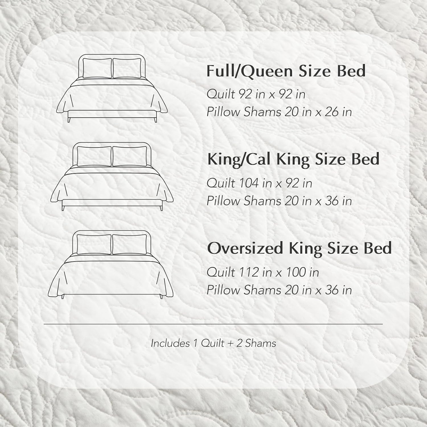 EVERGRACE 100% Cotton Paisley Quilt Set, Oversized King 3 Piece Set – Prewashed Lightweight Bedspread with 2 Shams, Soft & Breathable Matelasse Coverlet for All-Season Comfort, Bright White