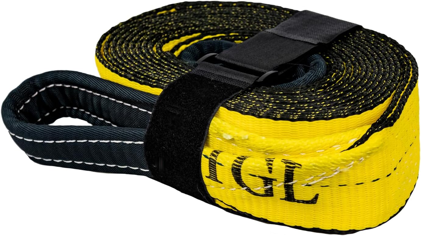 TGL 3 inch, 20 Foot Tow Strap with 2-Pack of D-Ring Shackles