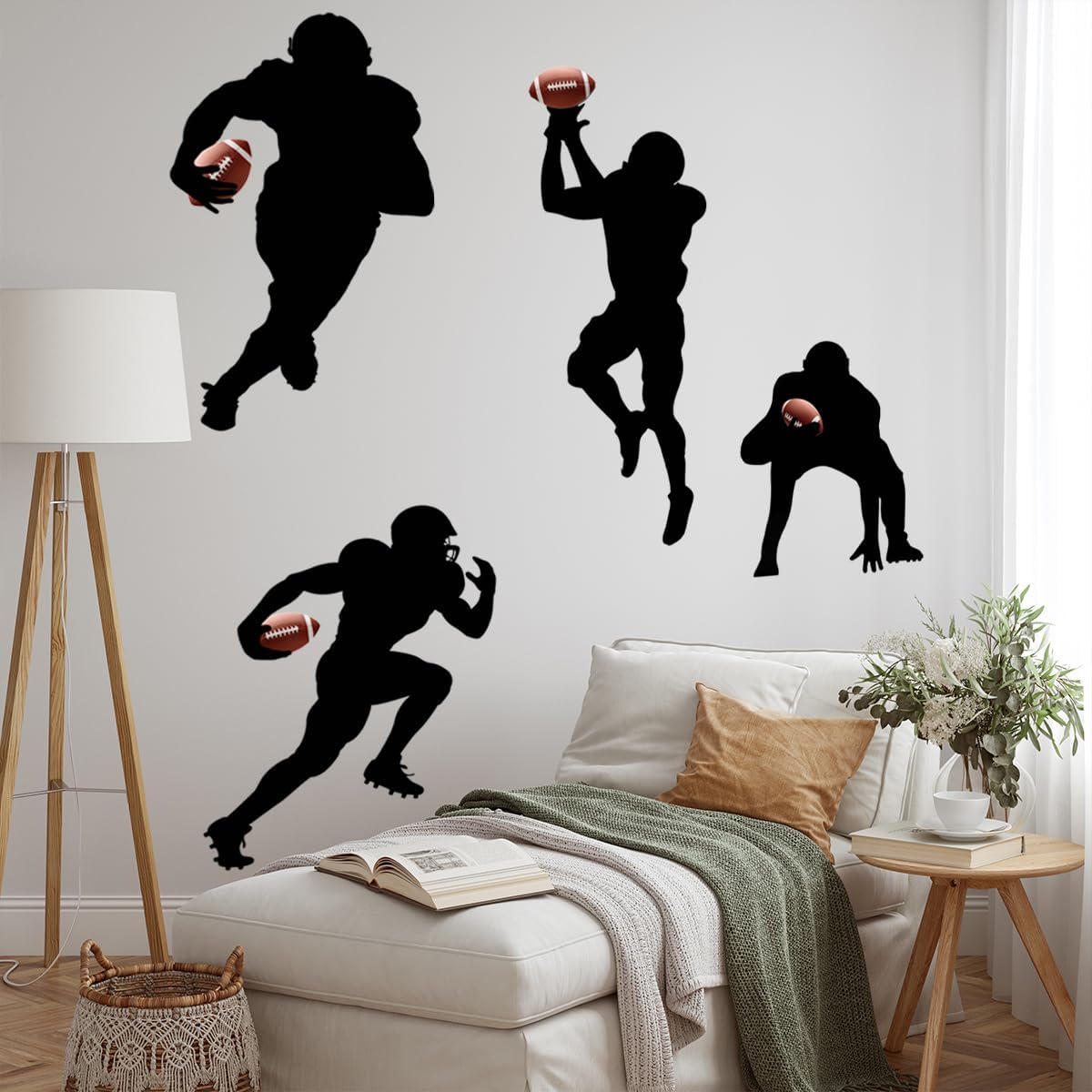 Football Wall Decals,American Footballs Art Wall Sticker,Peel and Stick Sport Footballs Wall Decor Stickers for Children's Rooms, Boys' and Girls' bedrooms, and Sports-Themed Decor