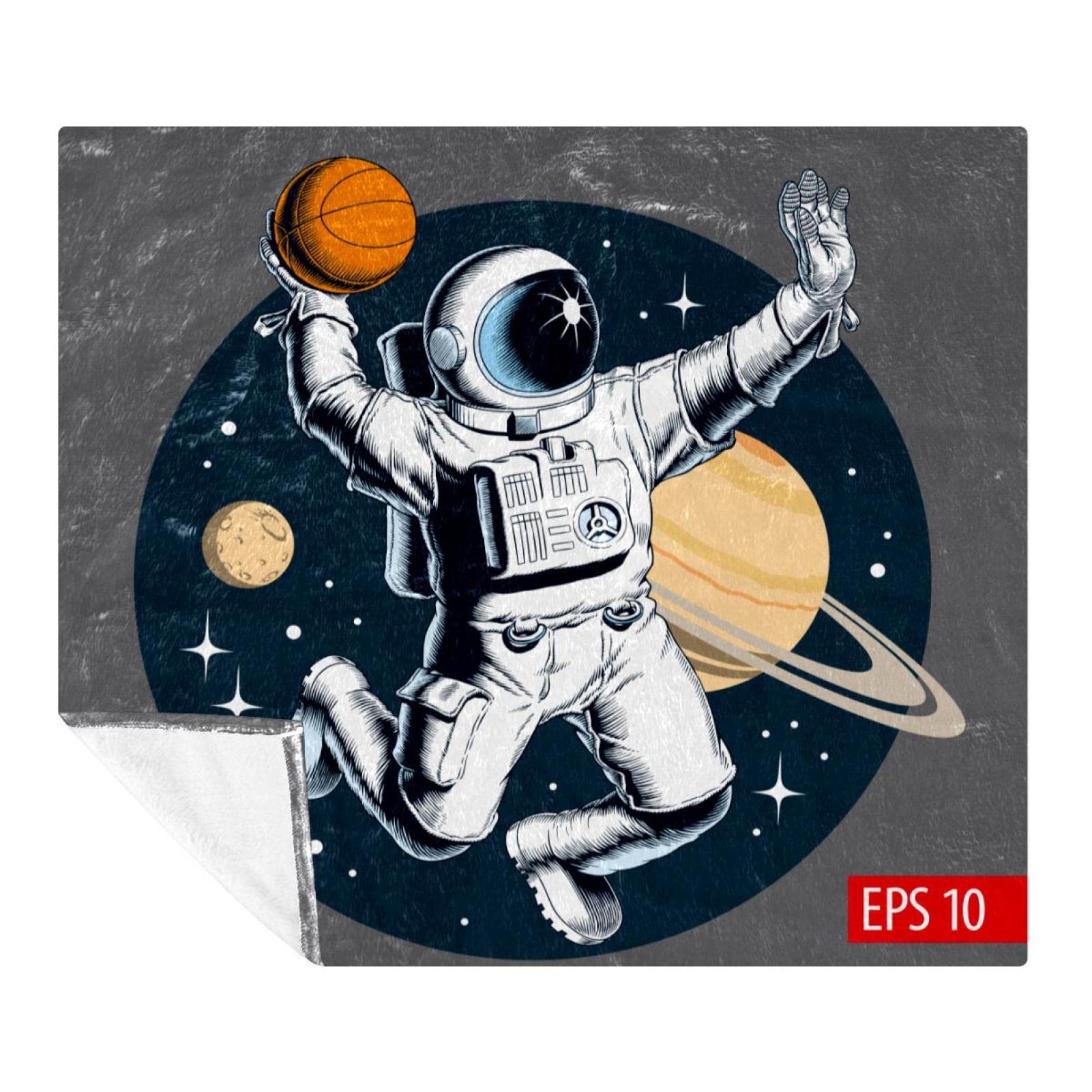 Couverture polaire microfibre astronaute de 150x200 cm pour le lit et le canapé