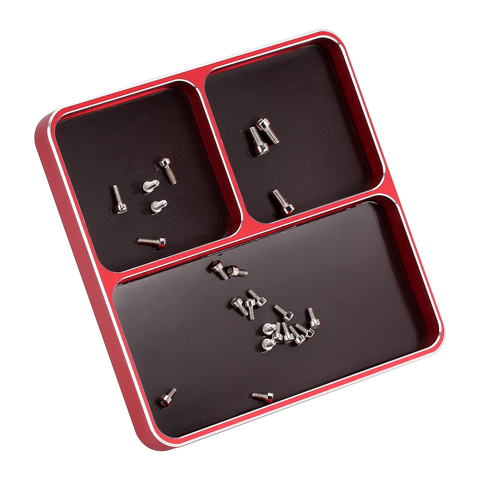 INJORA Plateau Magnétique Outils RC Aluminium CNC Rouge - Stockage Vis Et Pièces Pour Voiture Bateau Avion