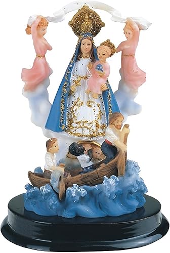 ICE Armor Estatua de Nuestra Señora de la Caridad de 5 pulgadas de alto, figura sagrada de Nuestra Señora de El Cobre, decoración religiosa