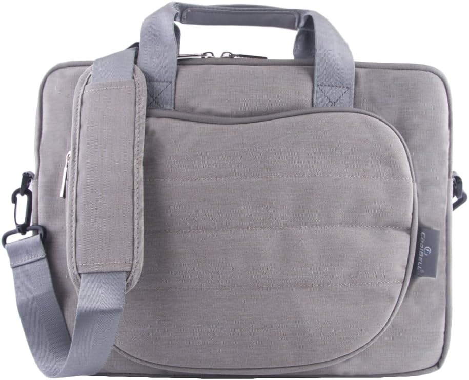 Stylish Laptop Carry Case 15.6 Inch Laptop Briefcase Messenger Bag 15 Inch Computer Tablet Carrying Case with Shoulder Strap - Gray