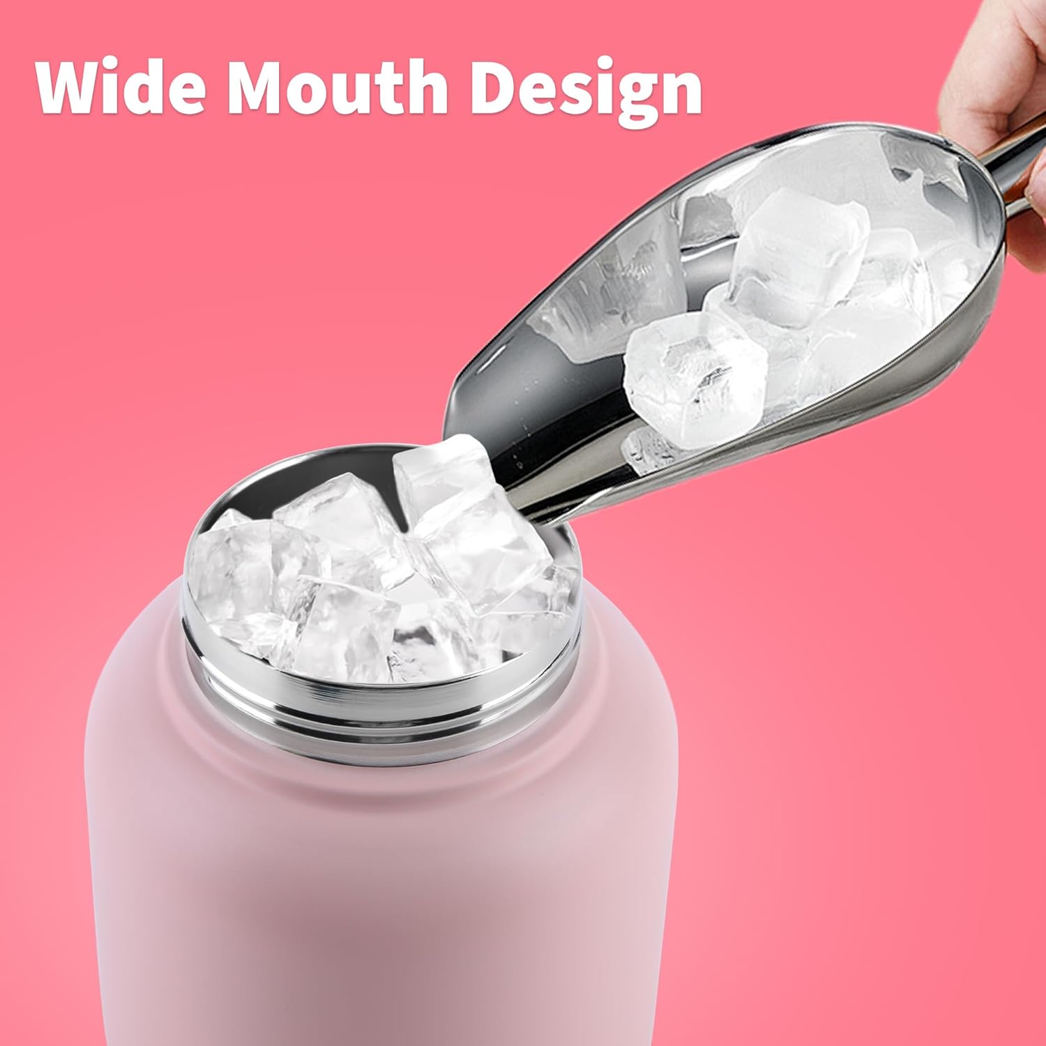 Insulated Water Bottle With Straw, Water Bottle With Handle, Wide Mouth Vacuum Stainless Steel Metal Bottles, Reusable Leak-proof and BPA-free Gym Water Bottles, 33oz - Image 5