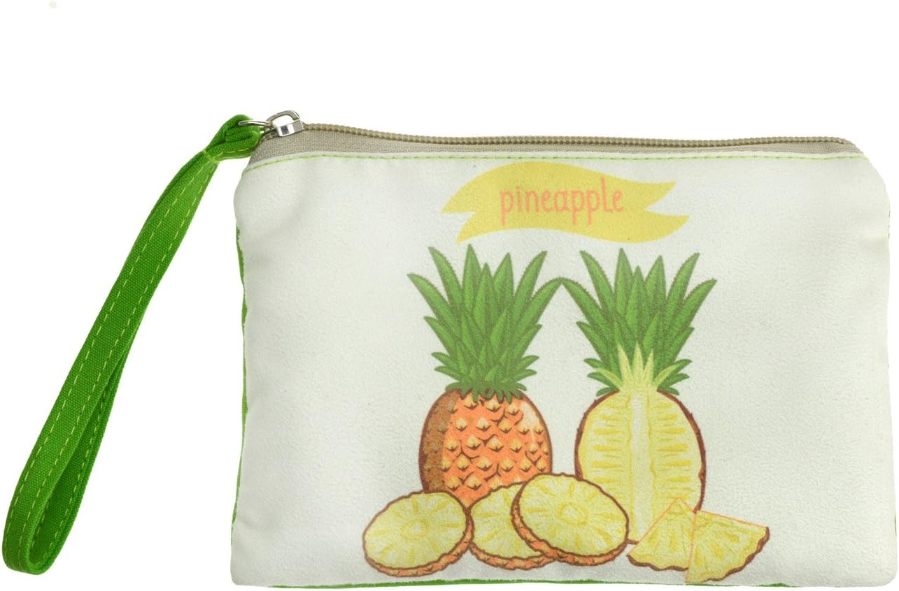 Rantanto Small Cute Cash Coin Purse, Canvas Change Purse, Kawaii Coin Pouch With Handle Christmas Gift For Women Teenager Girls (BG0013 Pineapple)