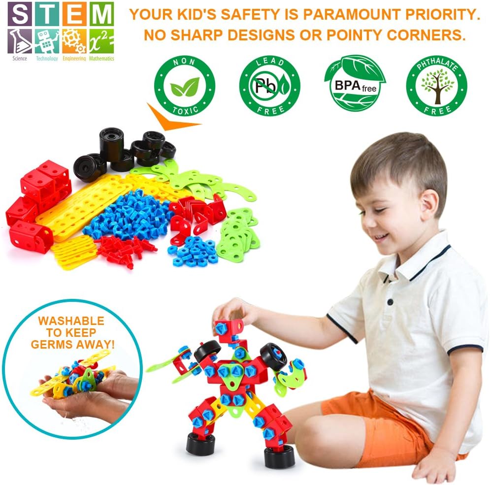 TINOTEEN STEM Toys Building Toys Creative Construction Building Blocks Take Apart Toy for Kids Children 552 PCS