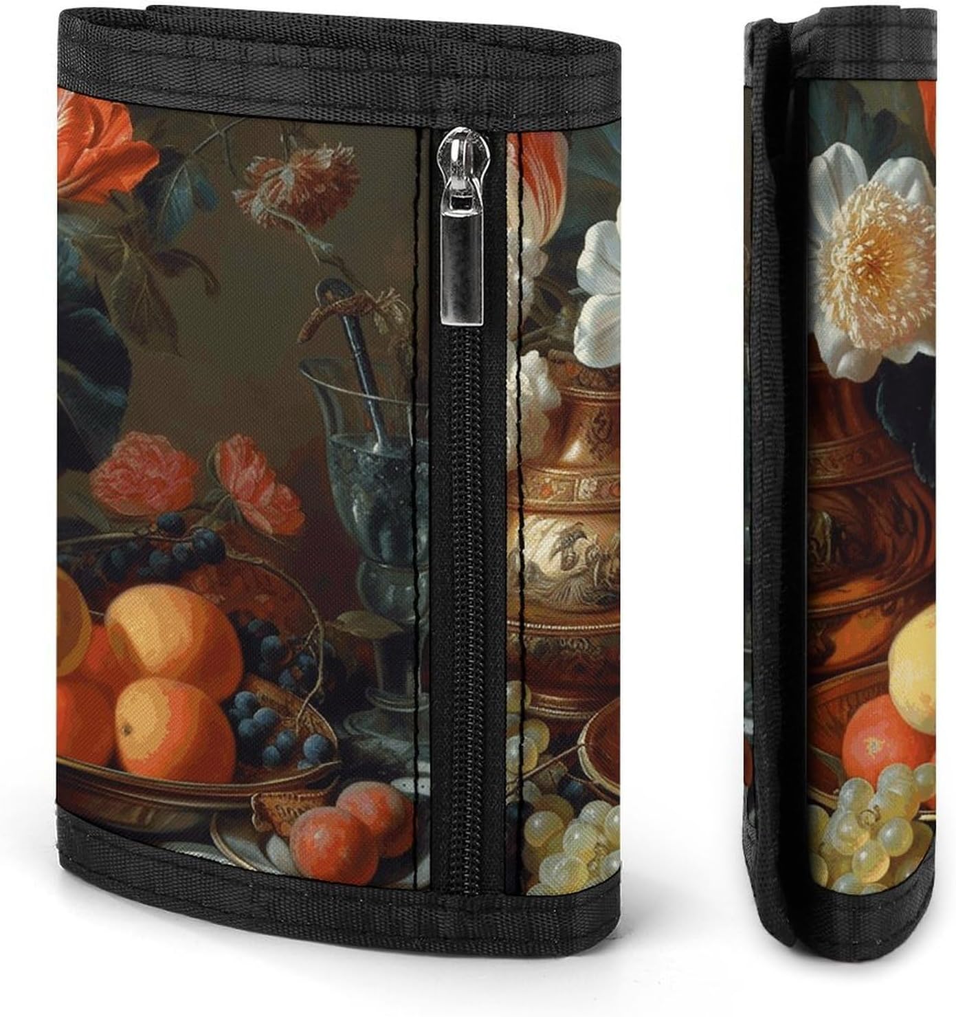 Flowers And Fruits Trifold Wallets Slim Wallet Novelty Pocket Purse Multiple Card Slots Outdoor Travel Wallet Stylish Durable Wallets For Men Women