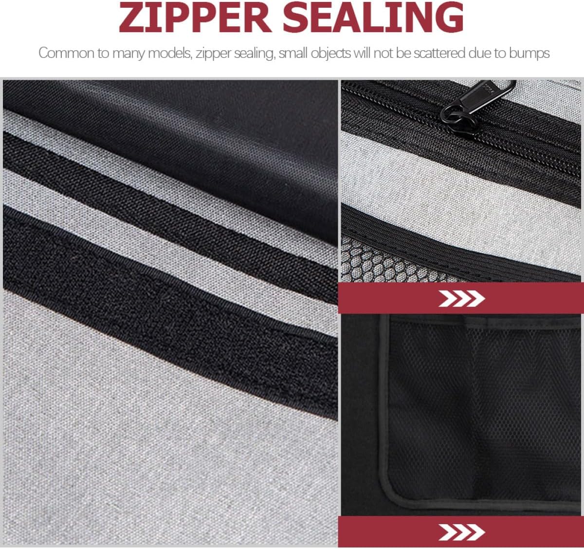 Black Oxford Cloth Car Organizer for Suv Backseat and Grocery image 3