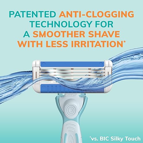 Miniatura 5 de BIC EasyRinse - Maquinillas de afeitar antiobstrucción y recargables para mujer con 4 cuchillas, 1 mango de afeitar y 3 cartuchos de afeitar de
