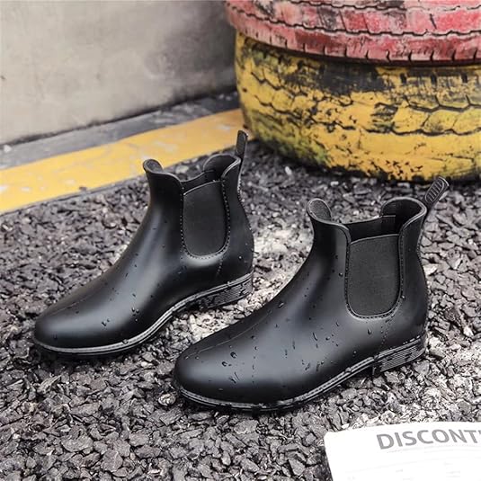 Stivaletti da donna con lacci impermeabili con cerniera laterale e tacchi bassi, stile casual e confortevole per escursionismo, lavoro, Nero , 43 EU