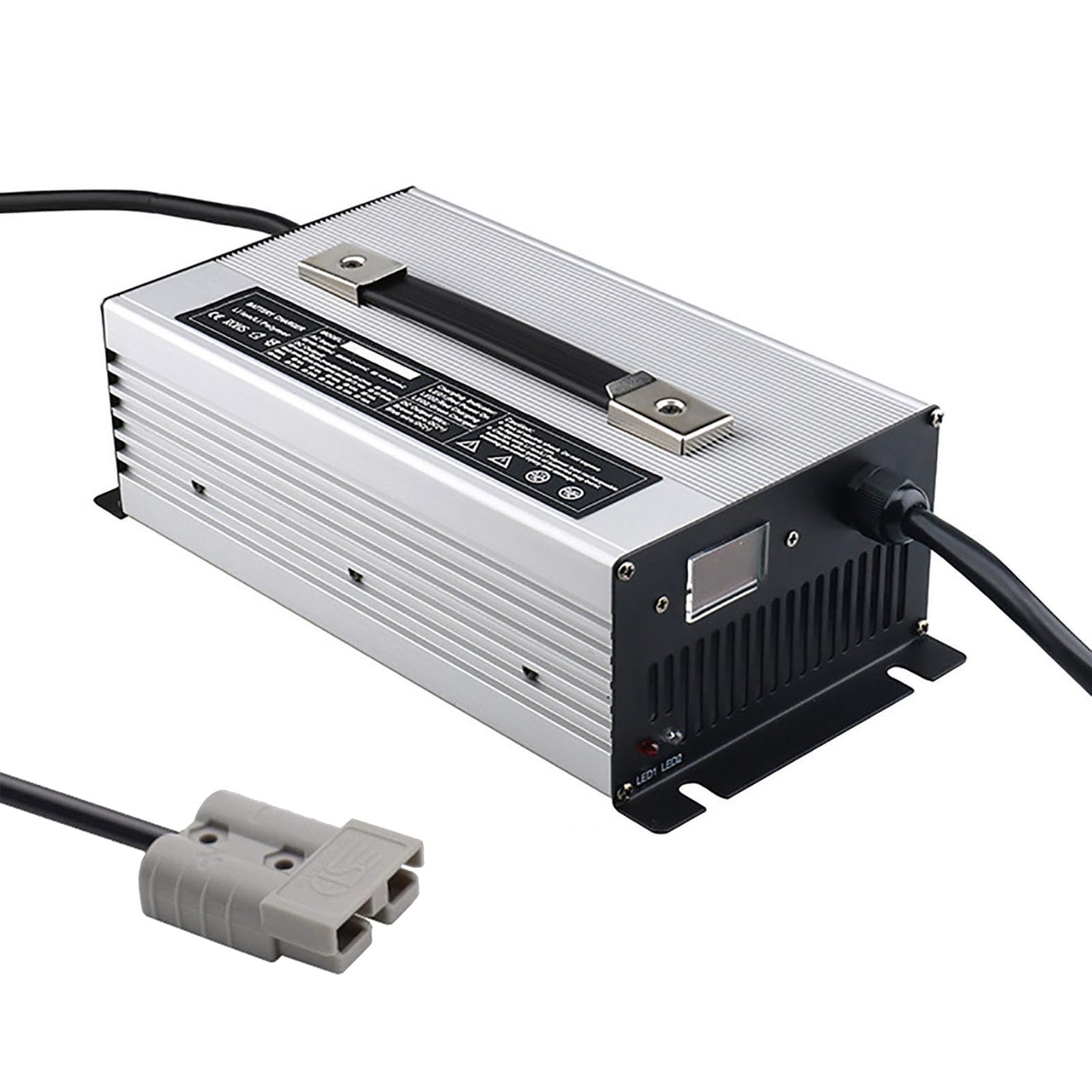 Mfydpp 175A 24V(50A/40A/30A/25A/18A/15A/12A) Battery Charger For 24V Lead-Acid Batteries Chargers,With Anderson Plug Led Screen Display Real-Time Charging Voltage(Size:24v/12A,Color:175a)