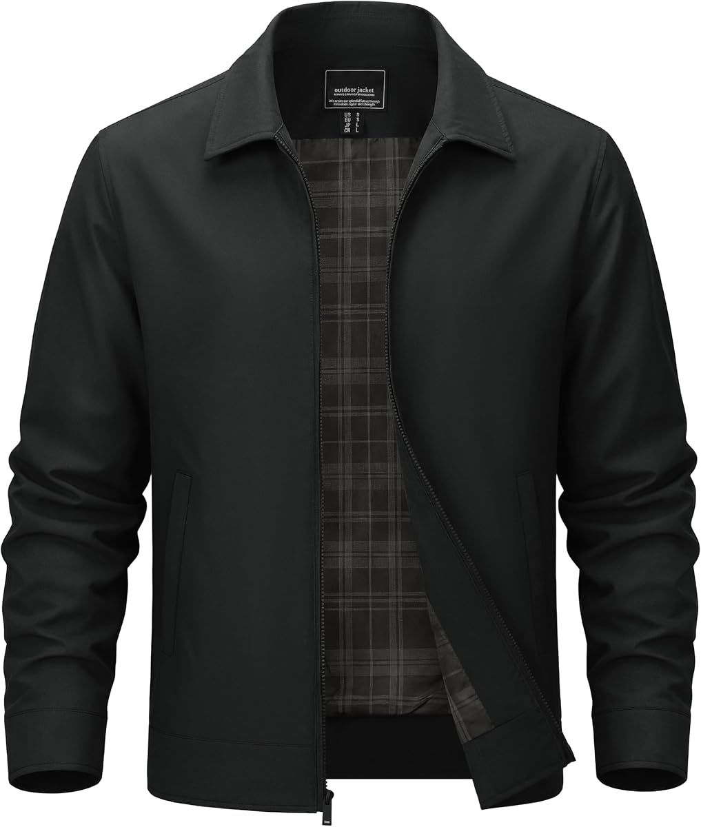 Chaqueta ligera para hombre Cortavientos repelente al agua para otoño invierno