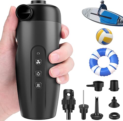 LiltsDRae Paddle Board Pump Portable, Cordless 20PSI High Pressure SUP Pump, 3000mAh 15W Electric Air Pump