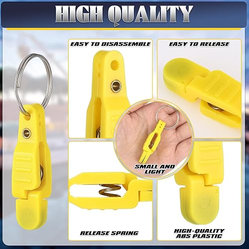 Miniatura 3 de Honoson 20 clips de liberación a presión de tensión pesada, clips de liberación acolchada, clips de arrastre con llavero para tablero de cepillado