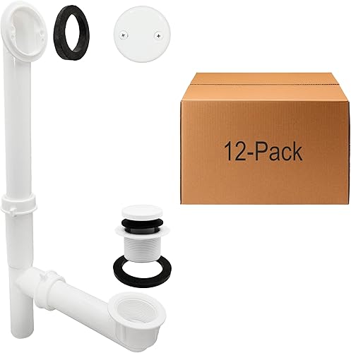 Miniatura 26 de Westbrass 593244-26 Kit de drenaje de residuos de baño con punta tubular blanca de 1-1/2 pulgadas, cromo pulido