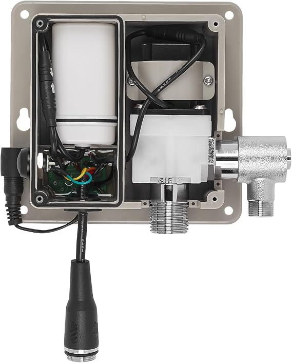 Sloan SF-2150 Sensor Activated Touch-Free Faucet, Commercial Grade w/Mounting Hardware - 0.5 GPM Battery-Powered Deck-Mounted Low Body with 4 Trim Plate, Polished Chrome Finish, 3362110