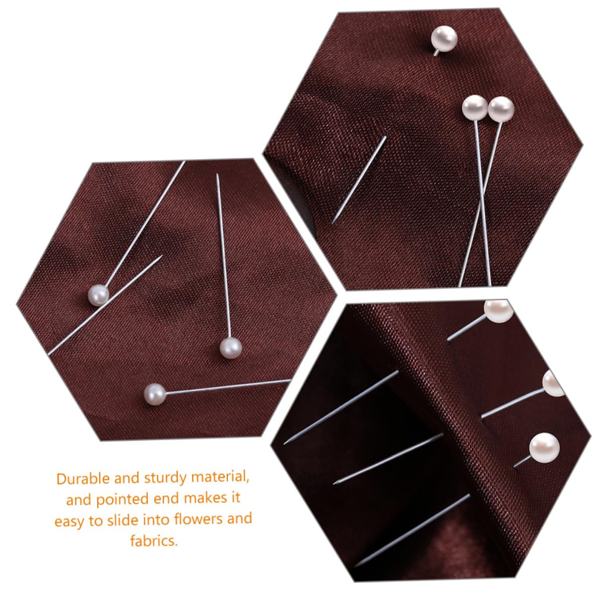 OSALADI 2sets 600pcs Pearl Head Pins for Sewing Crafts Straight Pins for DIY Projects for Dressmaking Floral Arrangements and Creative Art Design 600pcs*2