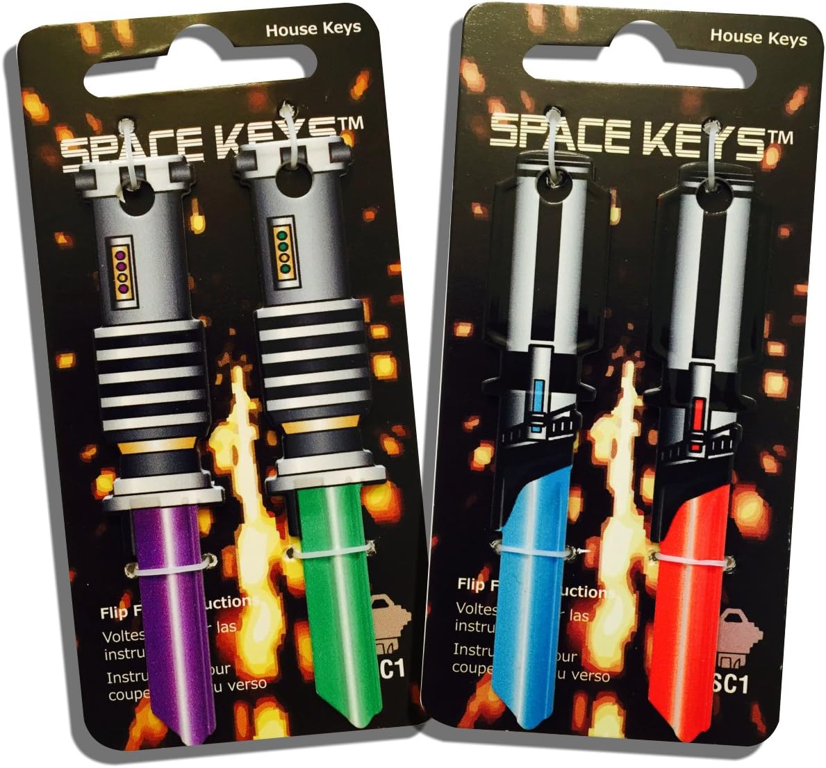Set of 4 Saber Shaped Space Keys™ - SC1