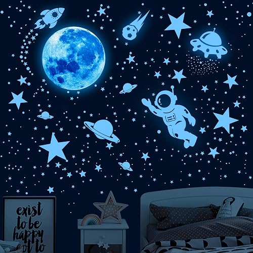 530Pcs Glowing Stars for Ceiling,Glow in The Dark Stars,Space Wall