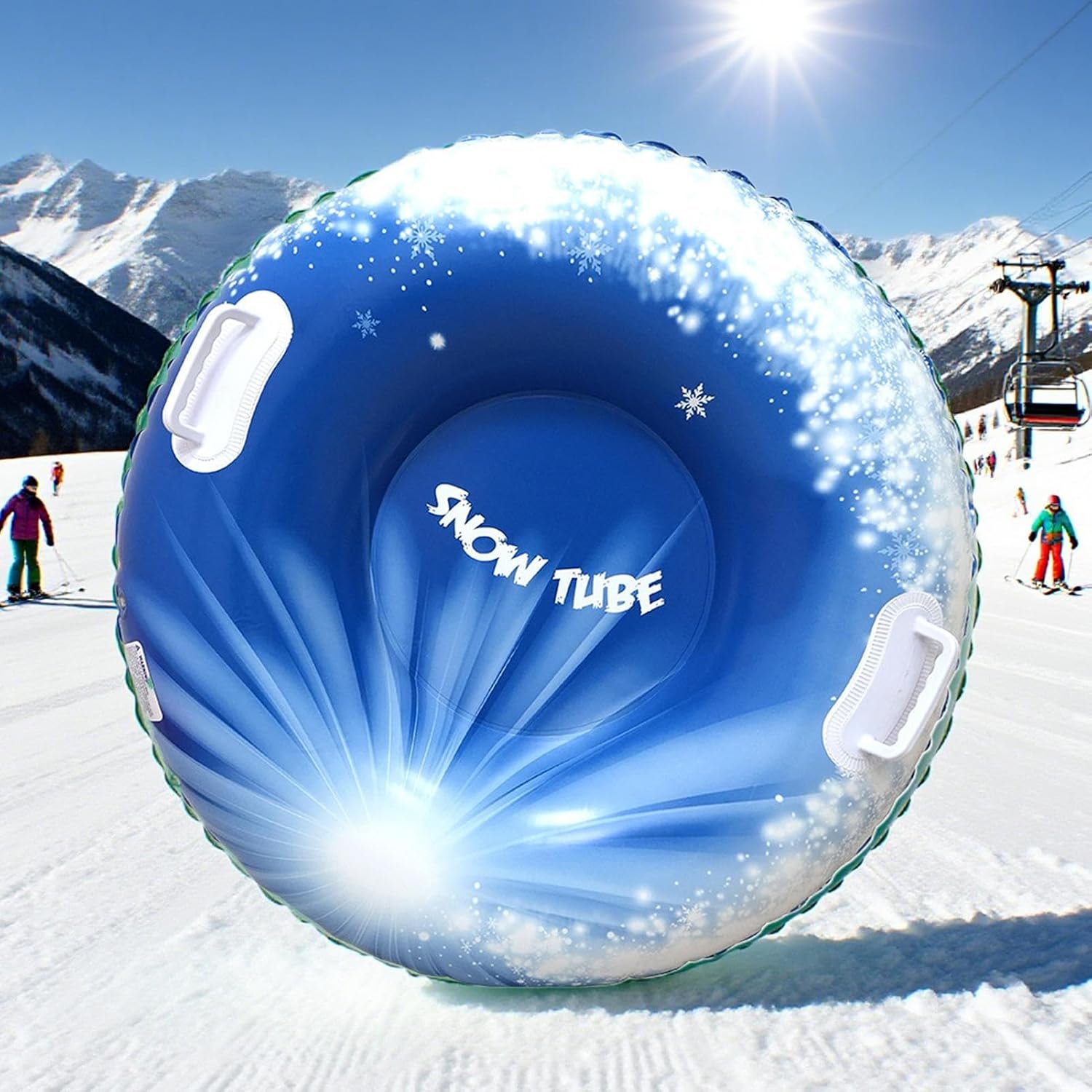 Inflatable Snow Tube Sled Winter Kids Toys Outdoor Games Sledding | Inflatable Heavy Duty Winter Snow Tube Snow Beach Parks Backyards Gardens Skiing Outdoors Sand Christmas Activities