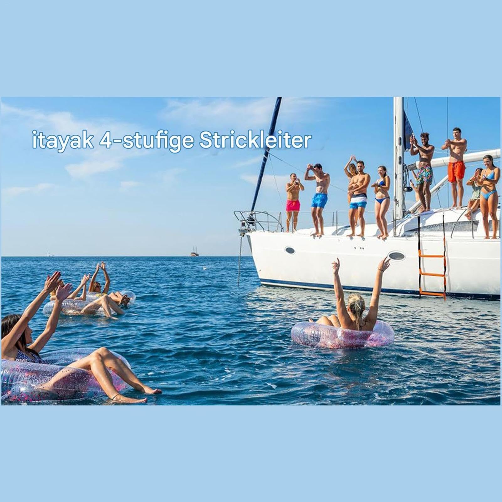 a corda per molo Scaletta Da Imbarco E Risalita Con Borsa Di Stoccaggio | Per Gommone Resistente Portata 272 Kg Kayak Motoscafo Canoa Nuoto Attività Acquatiche All'Aperto Avventura Viaggi