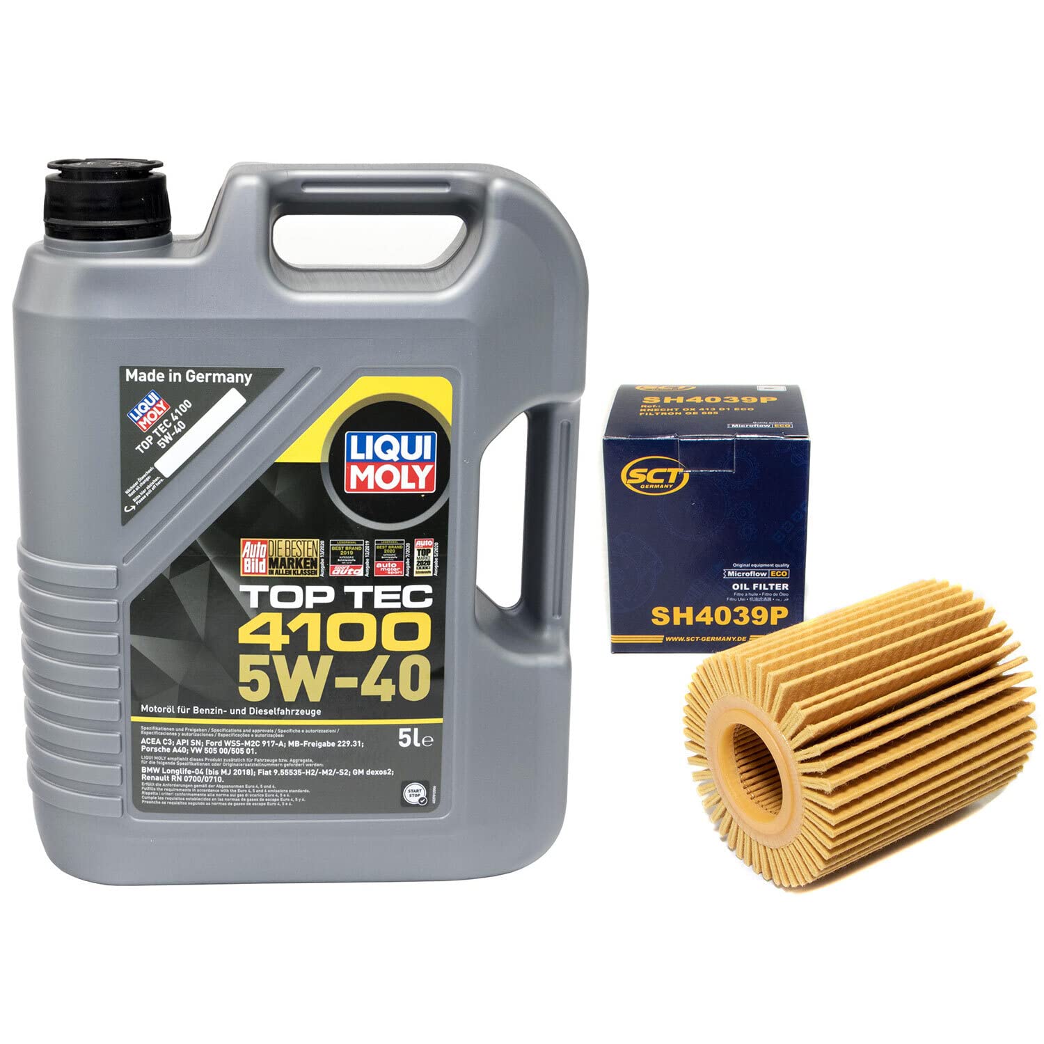 Motoröl Set Top Tec 4100 5W-40 5 Liter + Ölfilter SH4039P