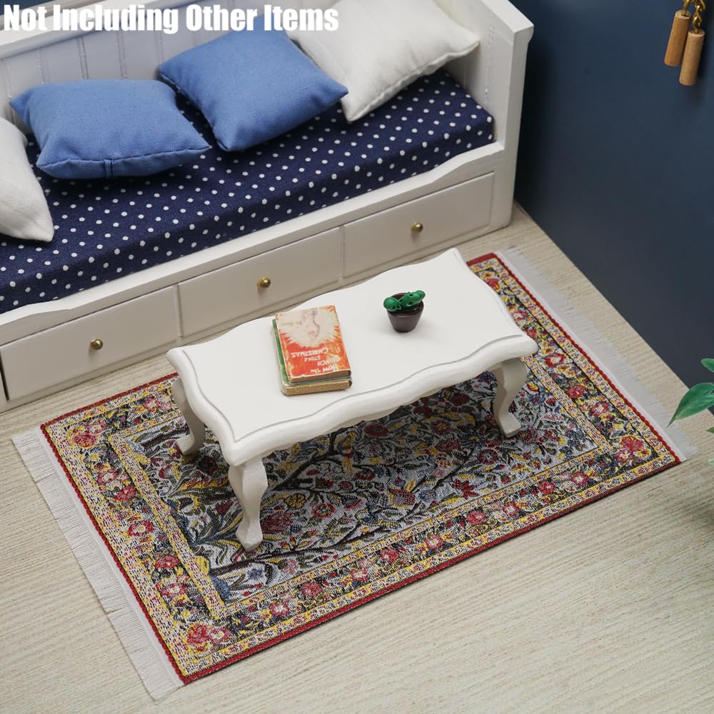 Tapis Miniature à Rayures Tenlacum - Échelle 1/12 - 10x15 Cm - Décoration Maison De Poupée