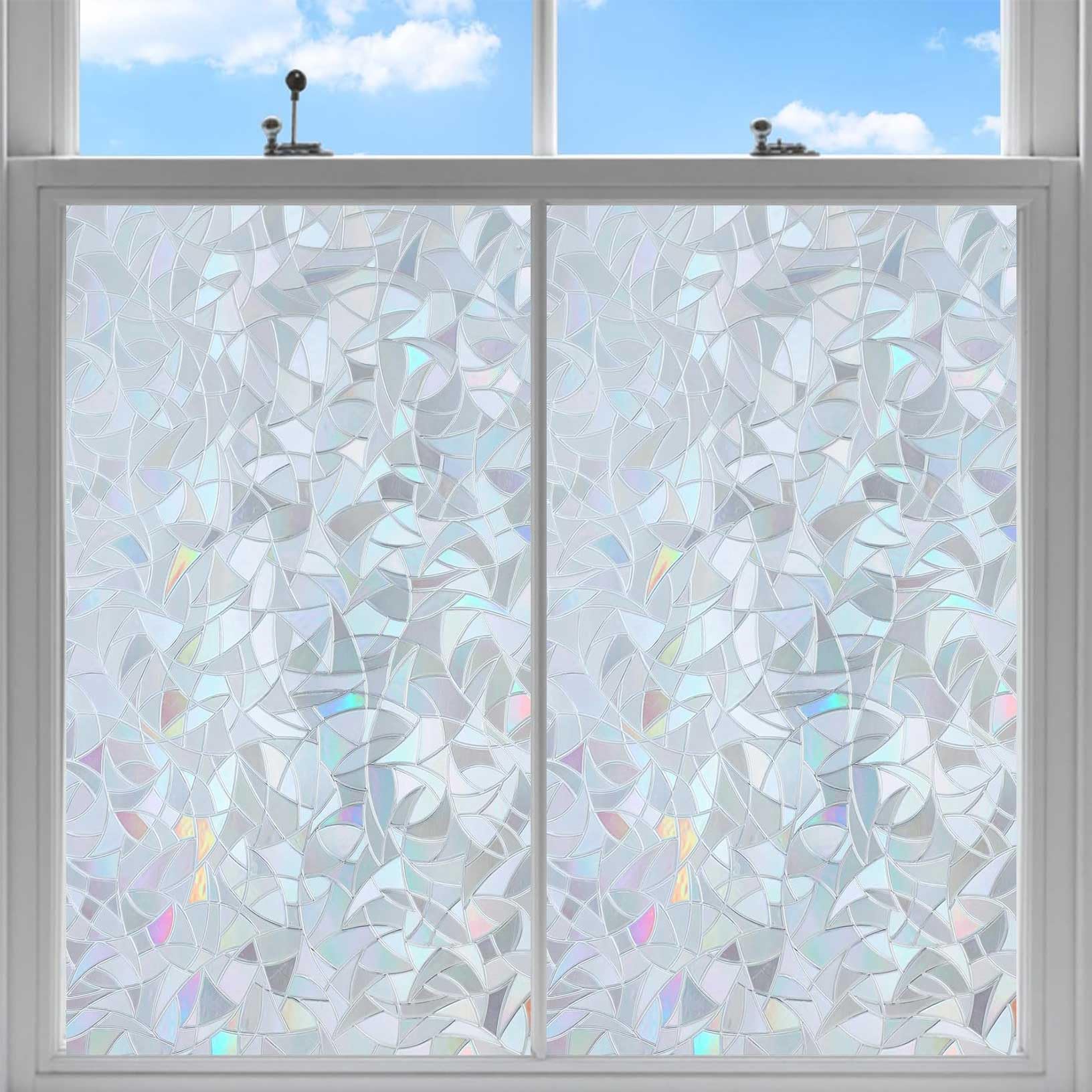Vinilos para Cristales 90 x 275 cm Adhesión Estática sin Adhesivo Lámina Privacidad Ventana Privacidad, Protección UV para Cocina, Dormitorio, Hogar y Oficina, E