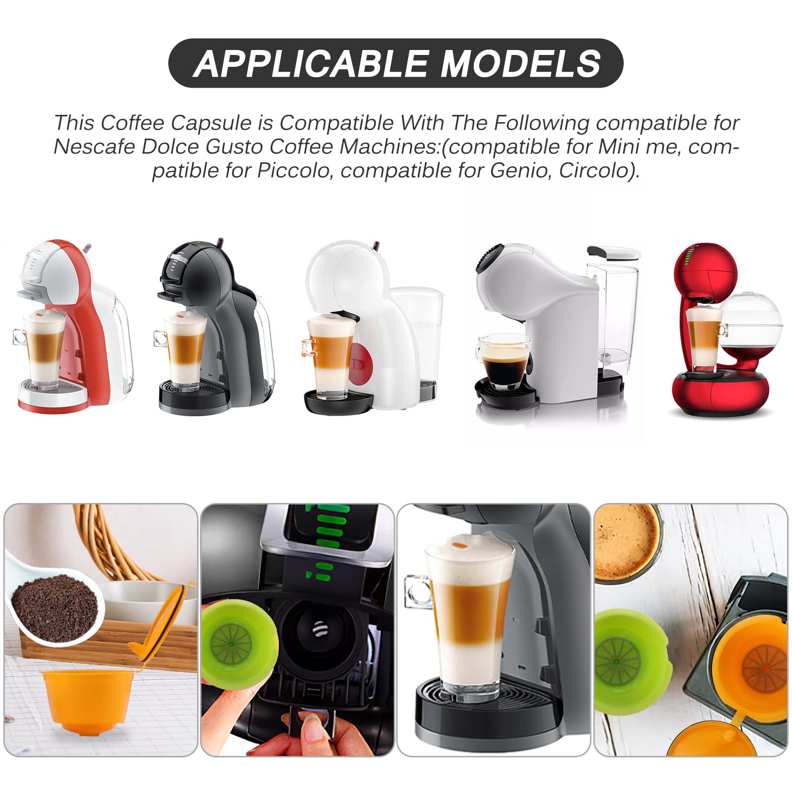 Capsule Caffè Riutilizzabili Per Dolce Gusto - Set 6 Pezzi Ricaricabili Per Macchina Da Caffè