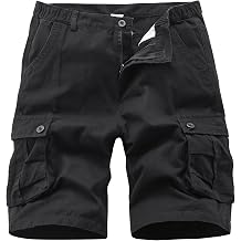 Vcansion Mens Cargo Shorts Casual Cotton Multi-Pockets Elastic Waist Camo Shorts