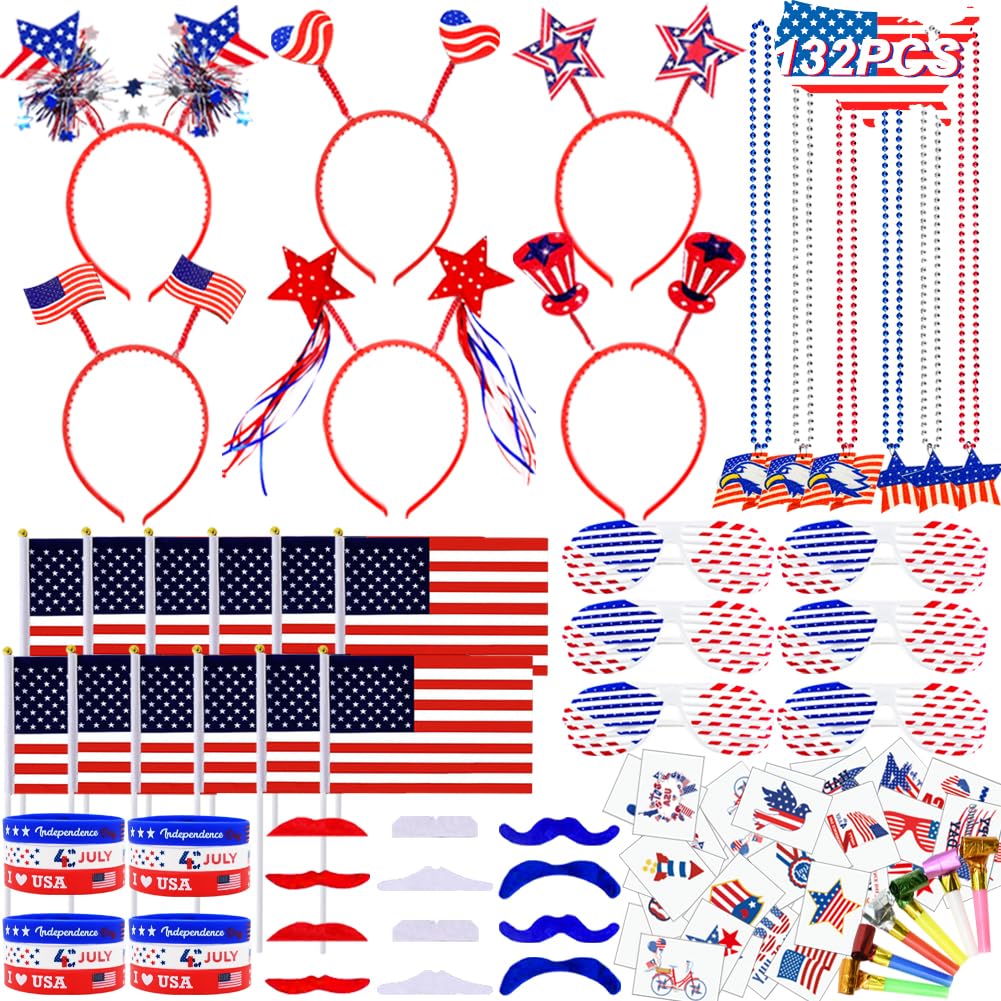 Photo 1 of WODMAZ 132 Pcs Patriotic Party Favors