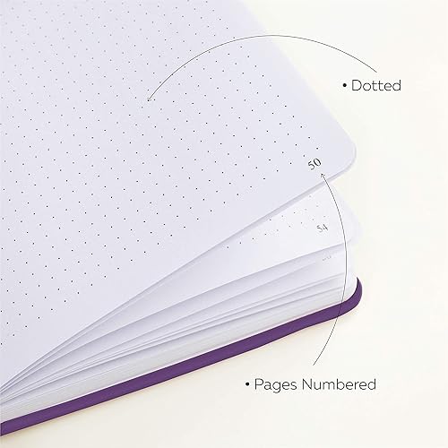Vista 10 de Clever Fox Cuaderno con puntos, diario con páginas numeradas A5 5 x 8.25 pulgadas Lavanda