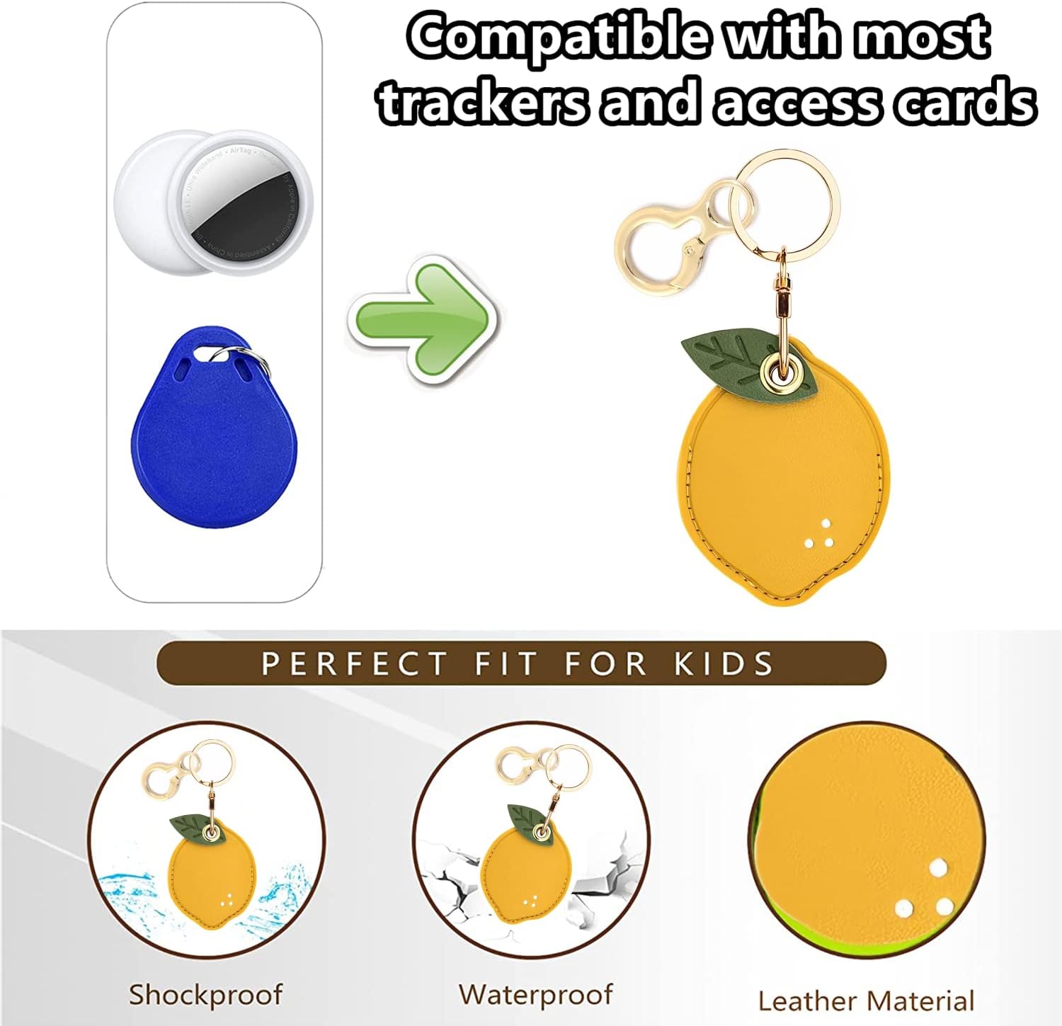 BORKUANA 2 Pack Leather Keychain holder Case Compatible with Apple AirTag image 4