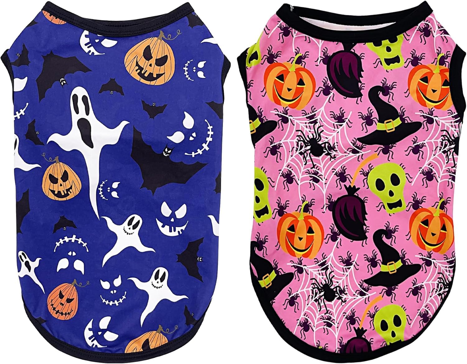 JpGdn Halloween Dog Shirts, XXXL, Pumpkin Bats Ghost Spider Owls