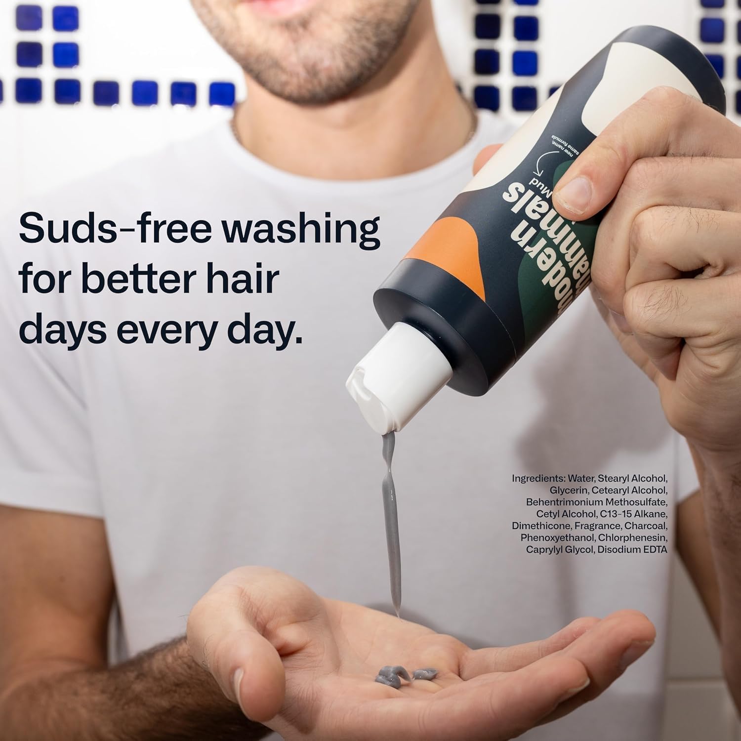 Modern Mammals Men's Hydrating Shampoo | Non Drying I Damage-Free | Sulfate Free I Enhances Natural Hair Volume I Lather Free, Cleansing, 2-in-1 Cowash I Barber Recommended I 8oz bottle