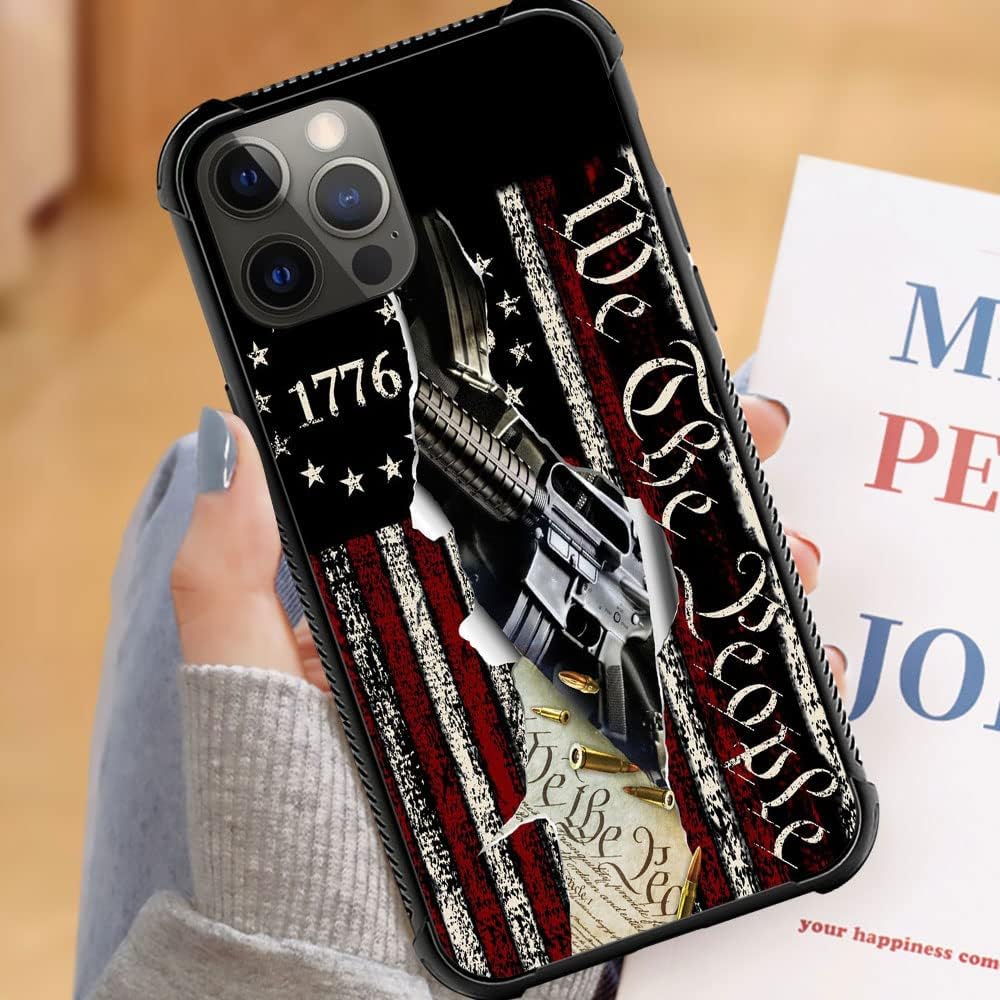 DJSOK Compatible with iPhone 13 Case,Design Pattern Back Bumper Anti Scratch Reinforced Corners Soft TPU Caver,Cases for Men Women-Classic American Flag 1776 We The People - Image 6