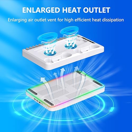 Miniatura 4 de Soporte de refrigeración para consola Playstation 5estación de enfriamiento de edición digital para accesorios PS5 con cargador de controlador, 4