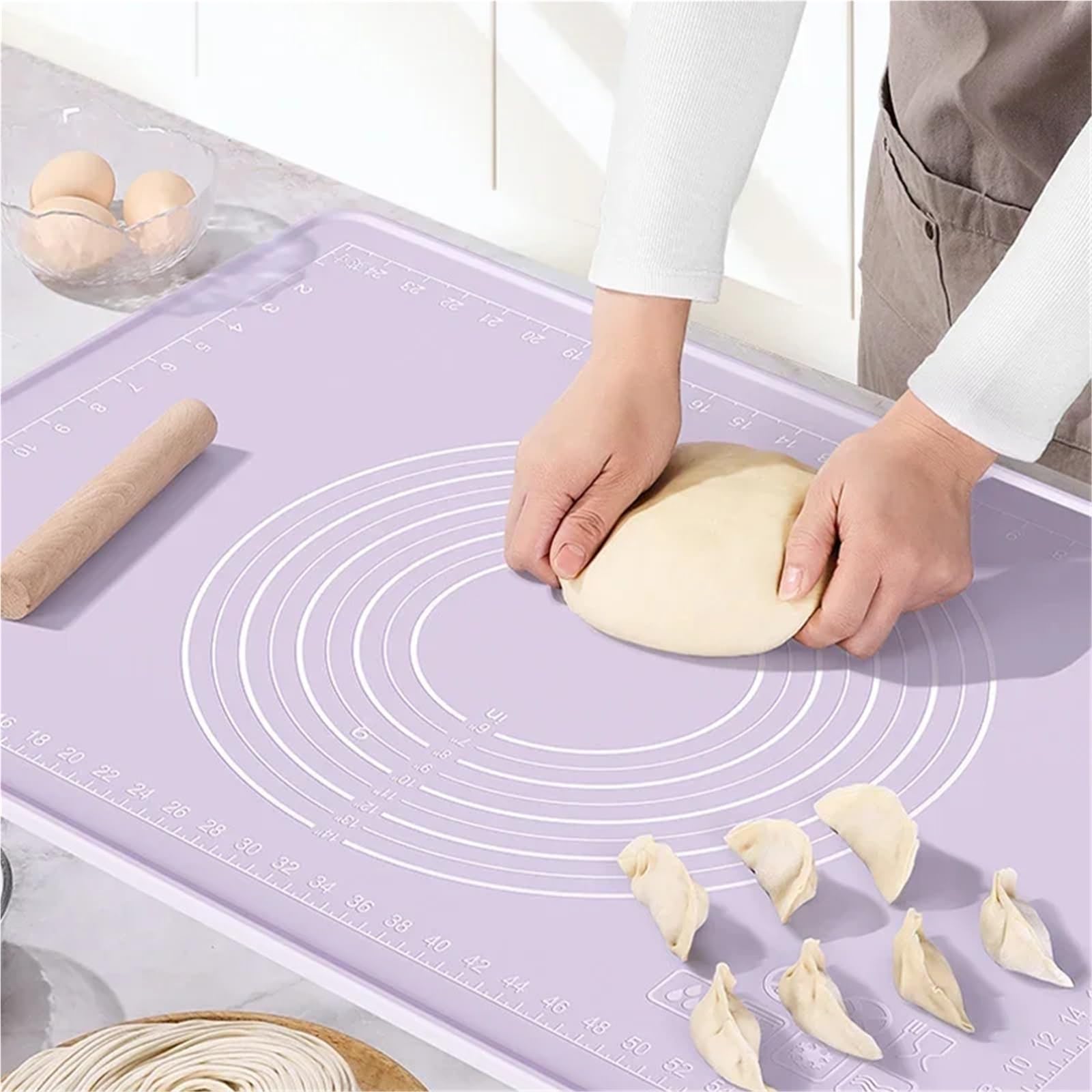 Rutschfeste Backunterlage Antihafte Verdickte, antihaftbeschichtete Silikon-Backmatte for Küche, Pizza, Nudeln und Teig – ideal for Kneten Backen(60x80cm)