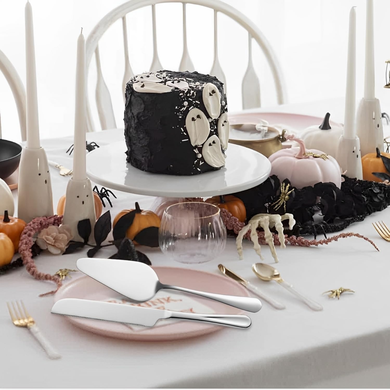 Stainless Steel Cake Knife & Server Set - Gift Box -3