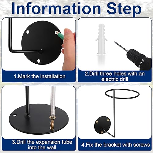 Miniatura 3 de Blulu Soporte para casco de motocicleta, 12 unidades, color negro, para montaje en pared, multifuncional, accesorios para casco de motocicleta,