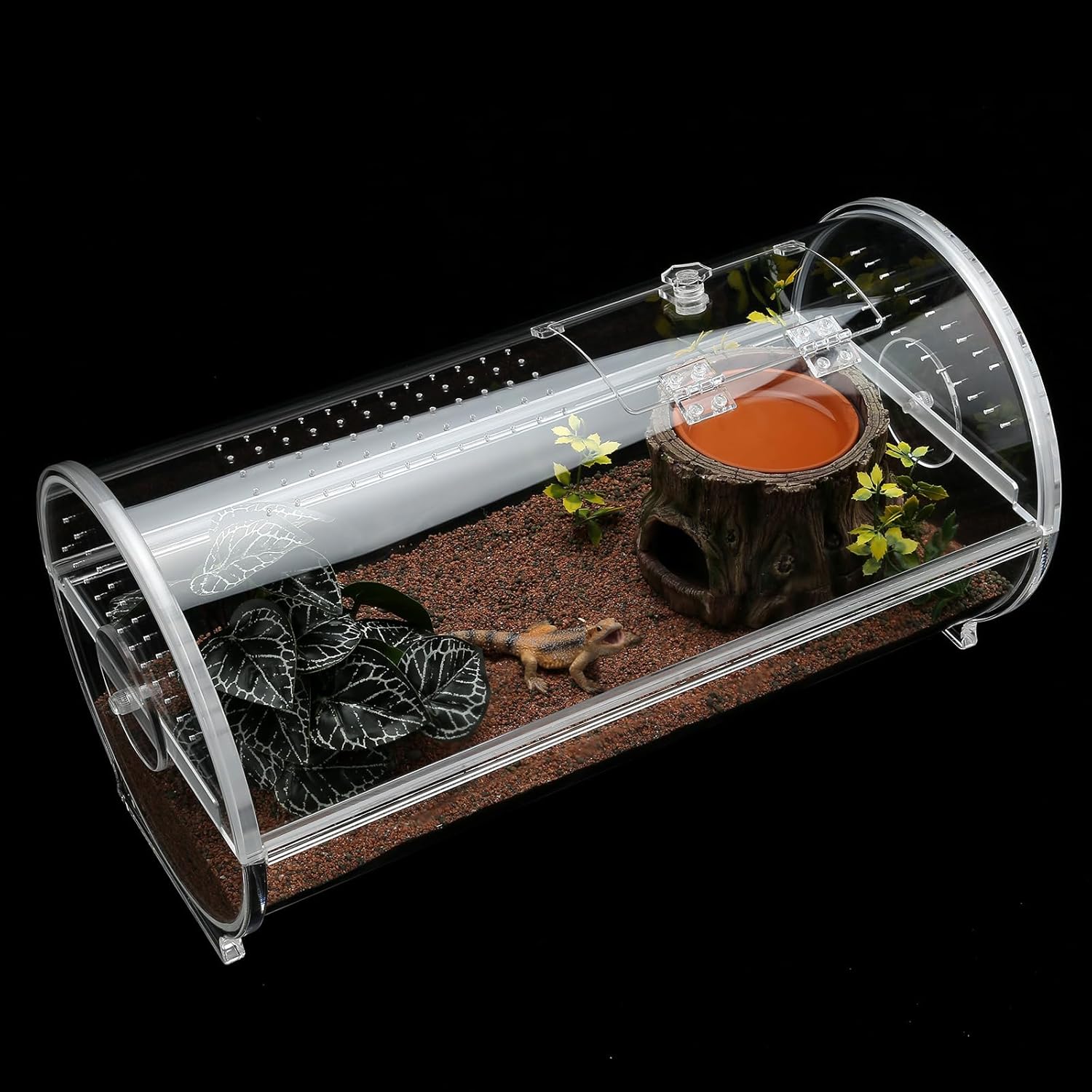 Reptile Terrarium, Hermit Crab Tank, Tarantula Enclosure, 19.8″*10″*10″ Acrylic Cage for Leopard Geckos, Insect, Amphibians, Snail，Scorpion, Mantis