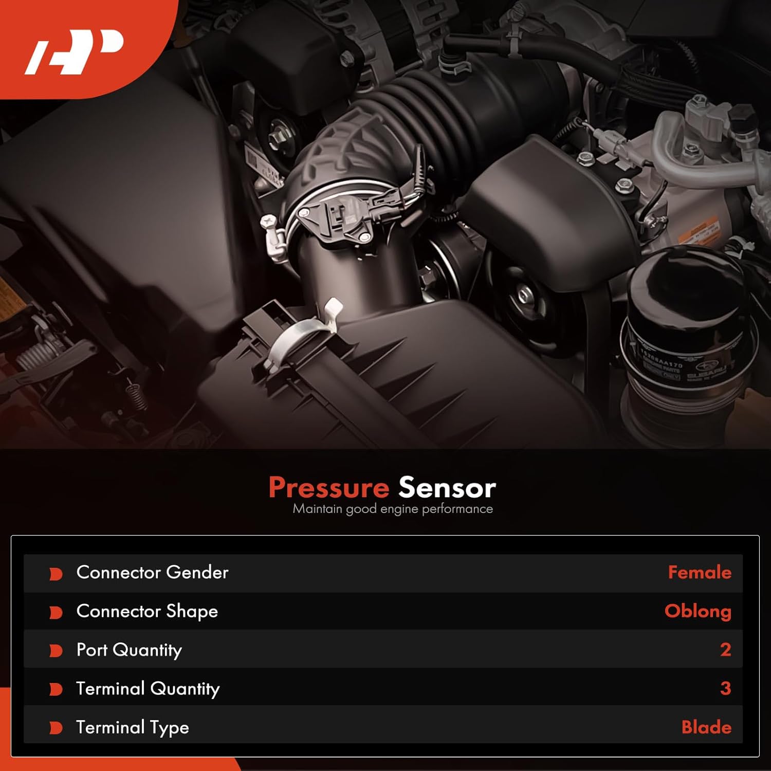 A-Premium Differential Pressure Sensor [4 Pins] Compatible with BMW 328d 2015-2018 2.0L, X5 2016-2018 3.0L, Replace# 13627805758