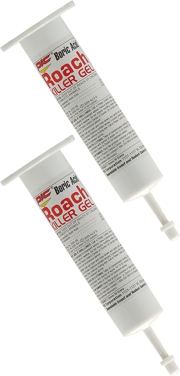 PIC GEL Boric Acid Roach Control Gel, 1-Ounce Syringe, 2-Pack , White